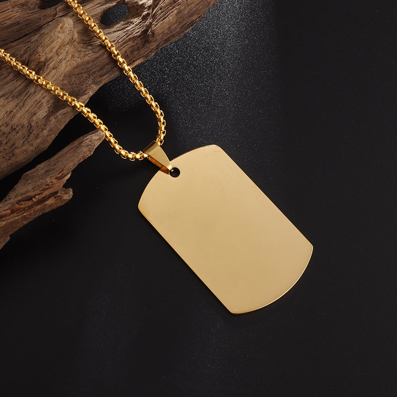 High Polished Stainless Steel Dog Tag Necklace – view 4