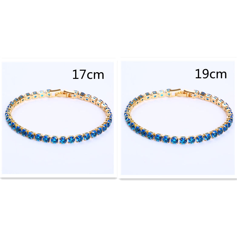 Cubic Zirconia Tennis Bracelet – Iced Out Crystal, Gold – view 16