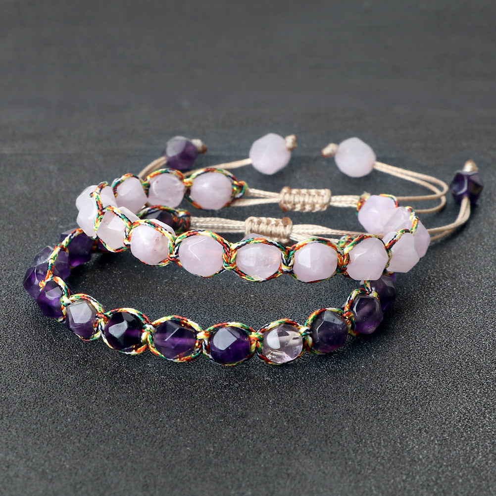 Creative Spaced Diamond-Cut Braided Bracelet For Women High-End