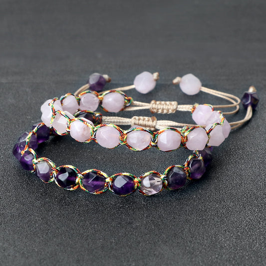 Creative Spaced Diamond-Cut Braided Bracelet For Women High-End