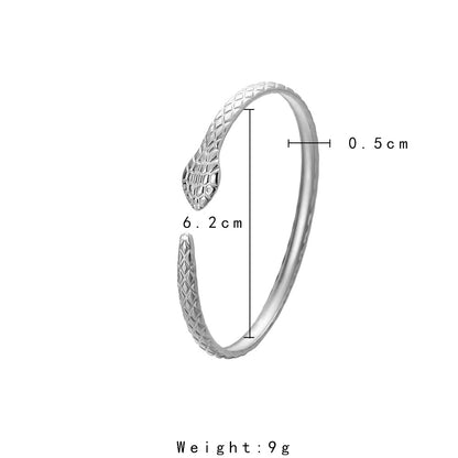 Engraved Snake Bracelet Stainless Steel Vacuum Gold Plating – view 2