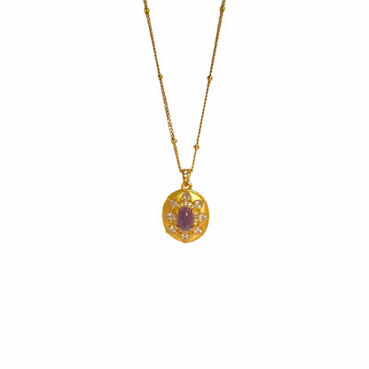Sunflower amethyst four-piece jewellery set with silver-tone finish – view 7