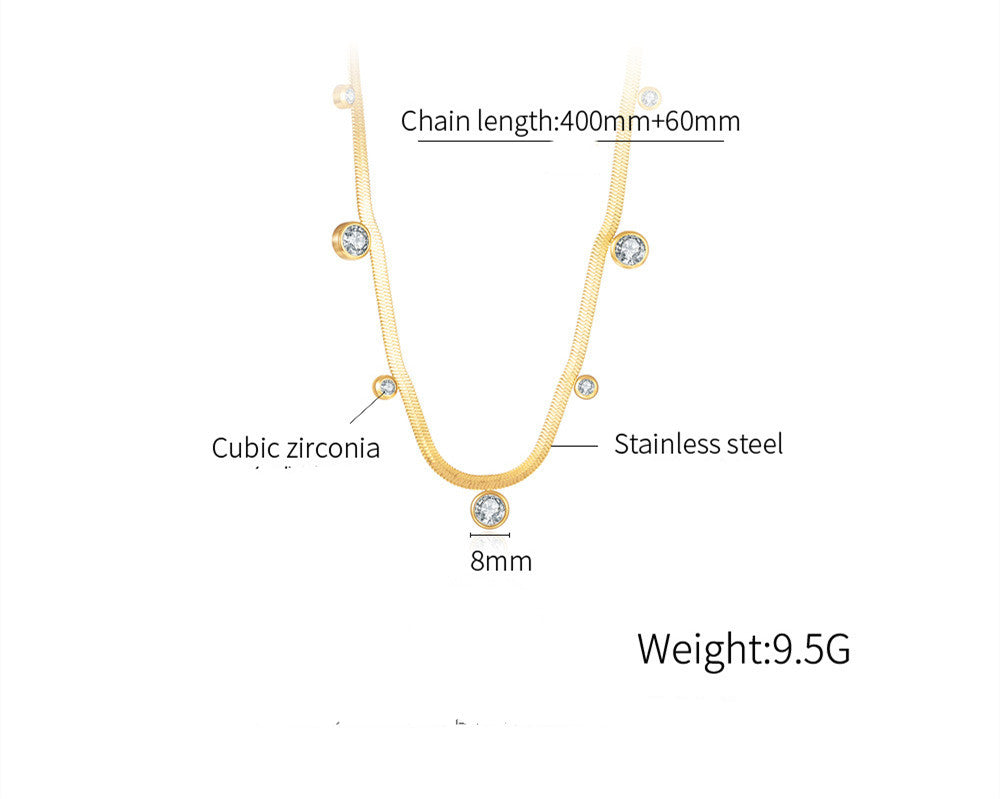 Gold Plated Snake Bone Chain Necklace – Titanium Steel – view 5