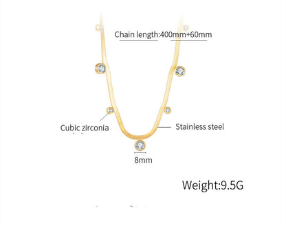 Gold Plated Snake Bone Chain Necklace – Titanium Steel – view 5