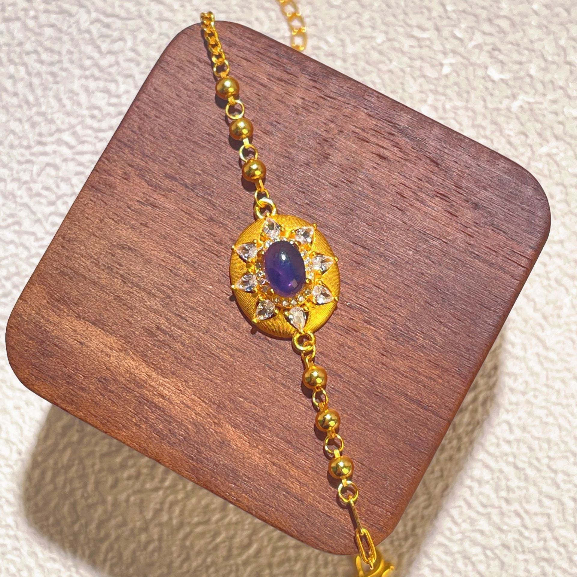 French Sunflower Amethyst Jewellery Set – S925 Silver – view 3