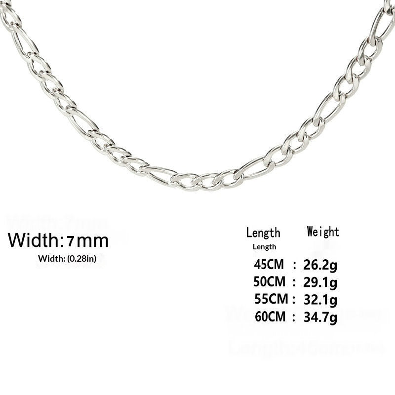 Extra-thick Stainless Steel Figaro Chain Mens Necklace – view 16