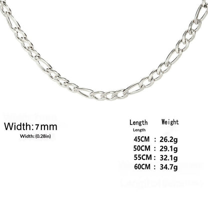 Extra-thick Stainless Steel Figaro Chain Mens Necklace – view 16