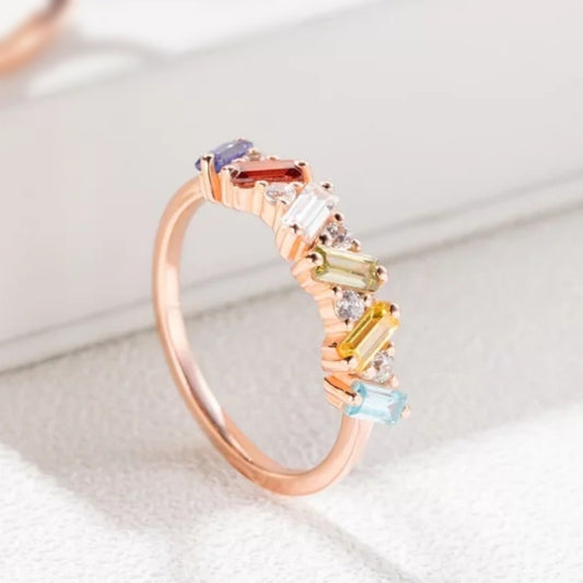 Stainless Steel Customized Zircon Ring – Style B