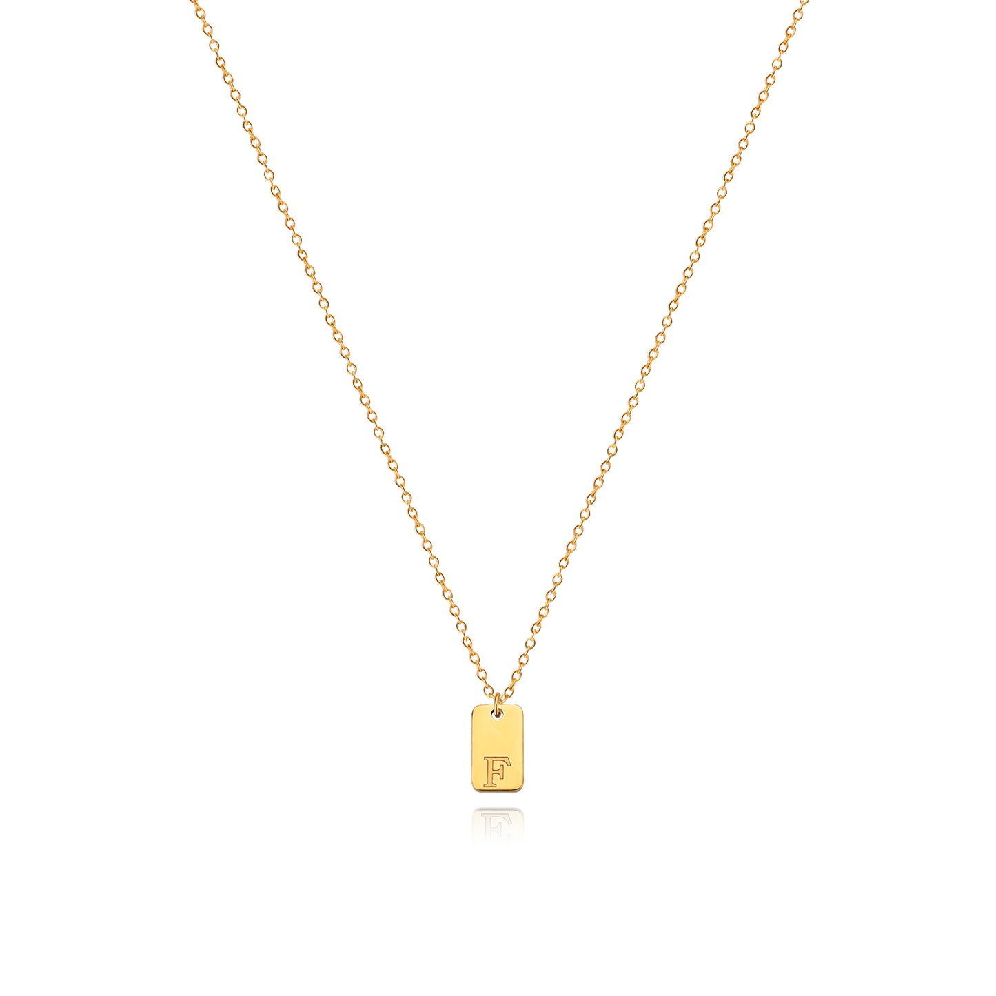 Stainless Steel Simple 26 Letter Tag Pendant Necklace – view 7