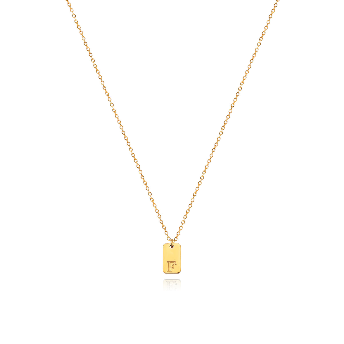 Stainless Steel Simple 26 Letter Tag Pendant Necklace – view 7