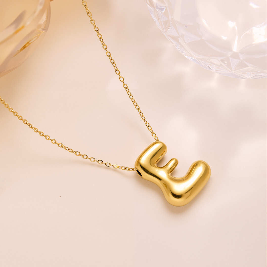 New Titanium Steel 18K Gold-Plated 26-Letter Necklace For Women – view 8