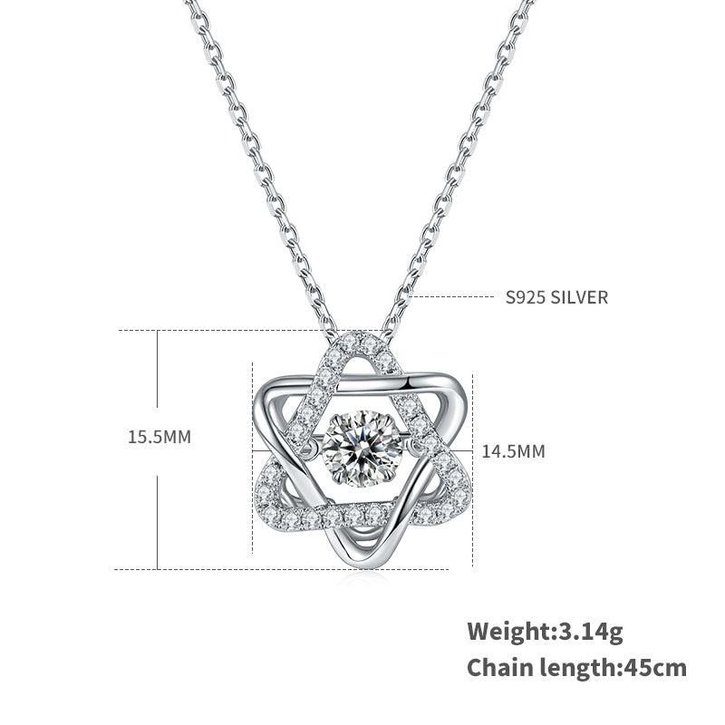0.5ct Moissanite Hexagram Necklace – S925 Platinum Plated – view 6