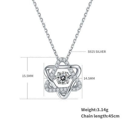 0.5ct Moissanite Hexagram Necklace – S925 Platinum Plated – view 6