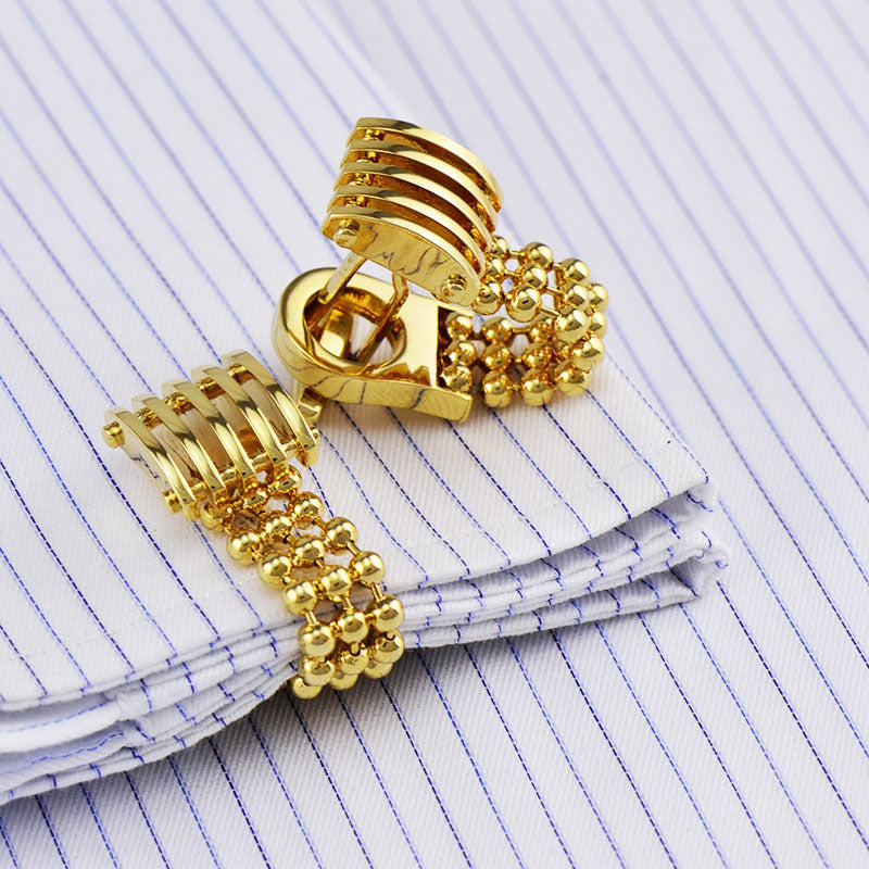 Gold Paw Chain Cufflinks Cufflink Men's French Button – view 2