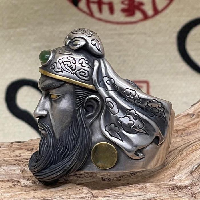 New Stylish And Majestic Guan Yu Ring For Men – view 4