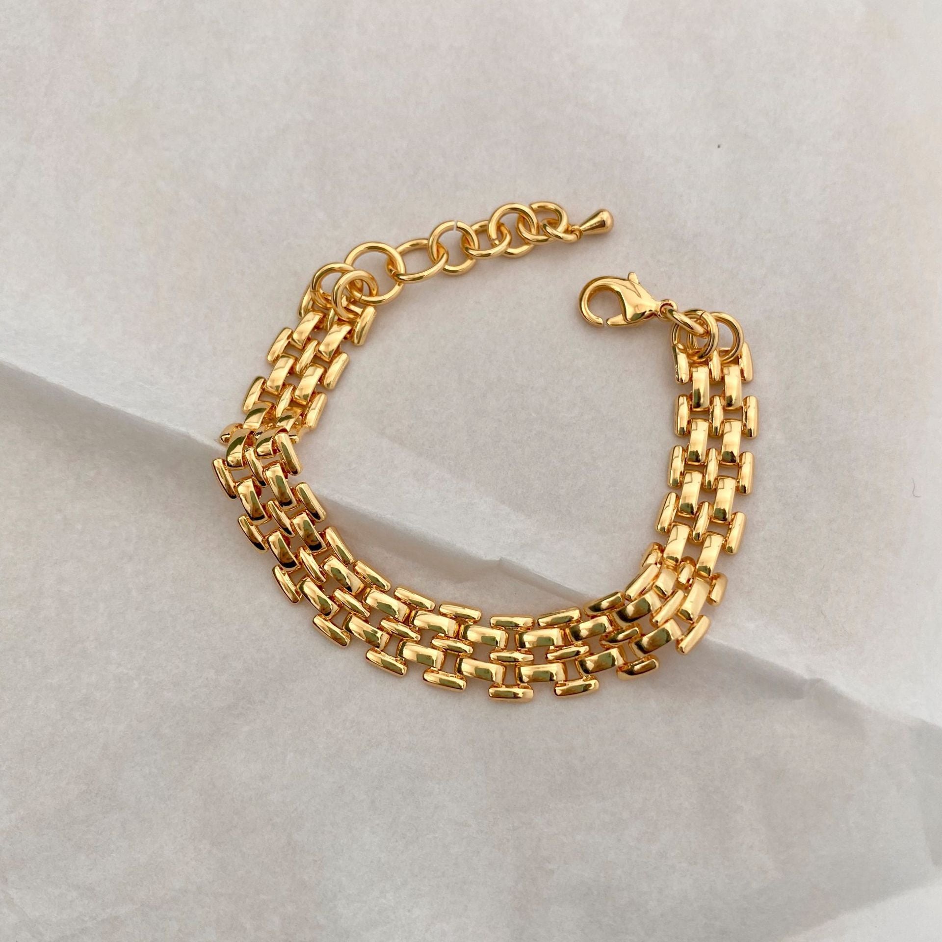 Titanium Steel 18K Gold Plating Woven Bracelet Necklace – view 6