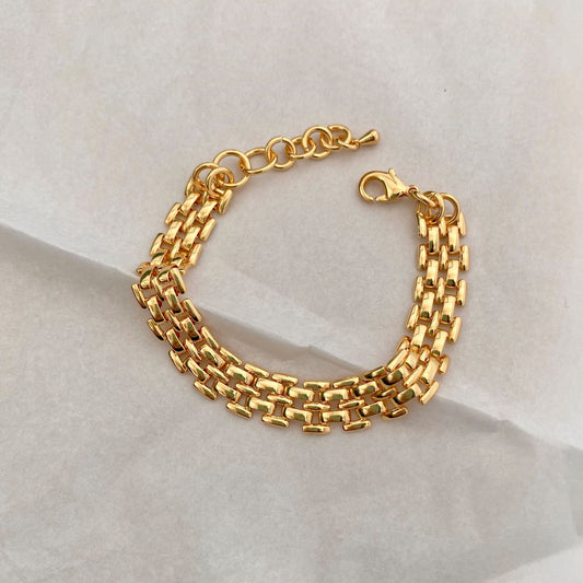 Titanium Steel 18K Gold Plating Woven Bracelet Necklace – view 6