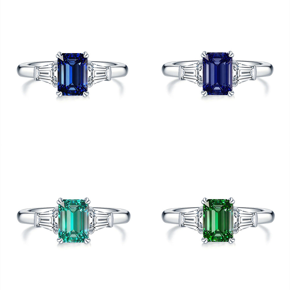 Aquamarine Sugar Cube Ring – S925 Sterling Silver – view 3
