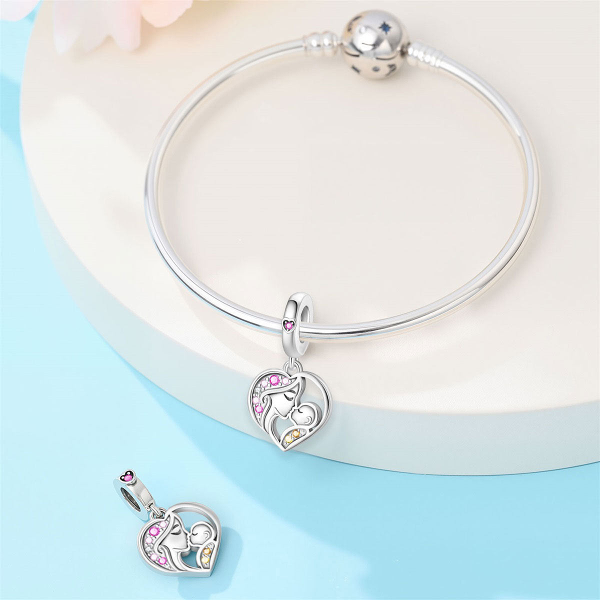 Tree Of Life DIY Beaded Bracelet Charm – Silver-Plated Copper – view 3