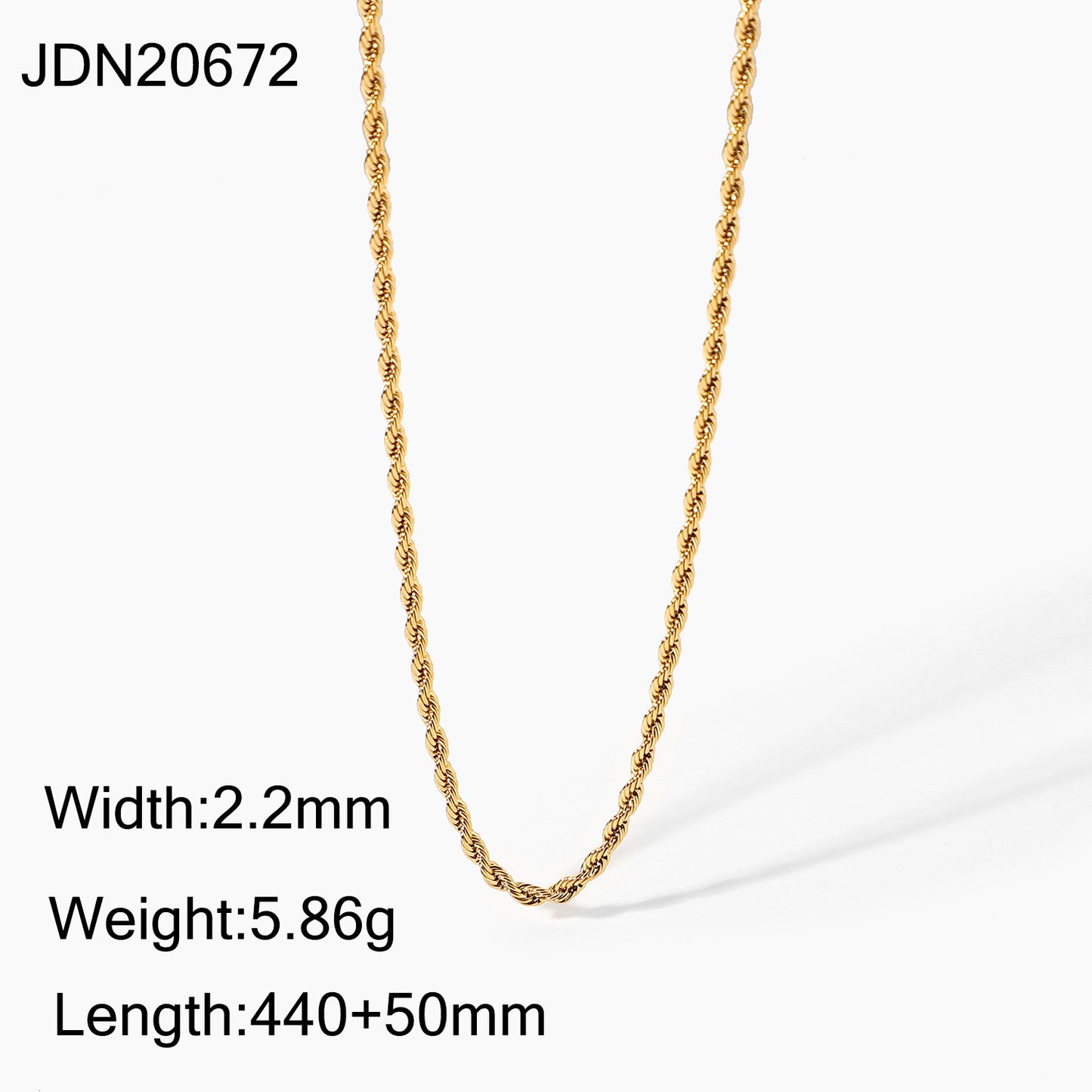 Calle Rope Chain Gold Necklace – view 3
