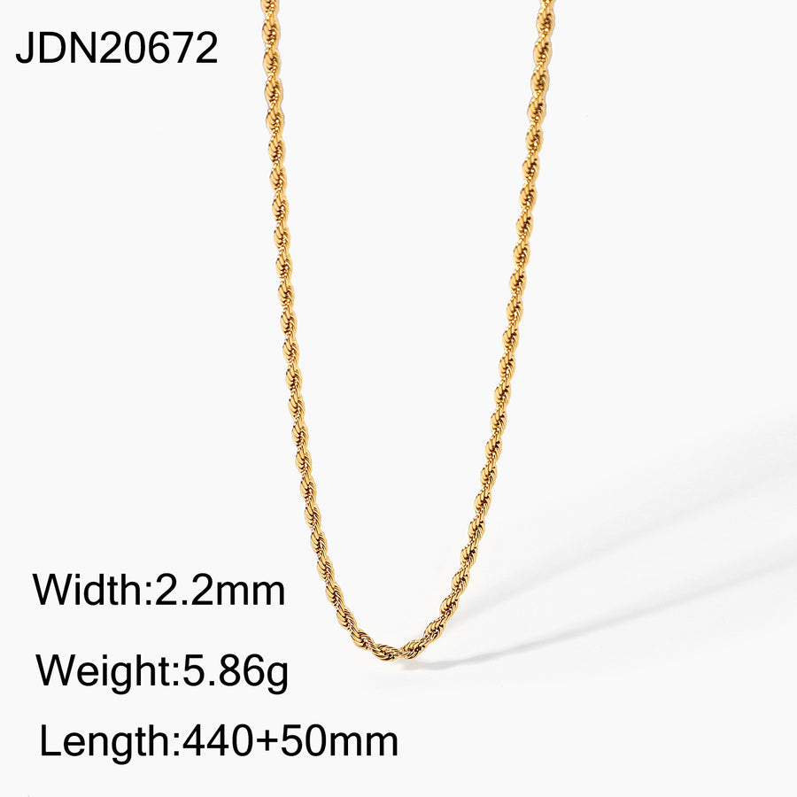 Calle Rope Chain Gold Necklace – view 3