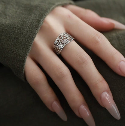 White Moonlight Flower Ring – Chinese Style – view 5