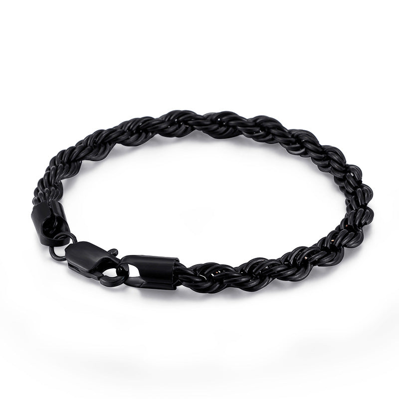 Gold Double Color Twist Chain Stainless Steel Bracelet For Men And Women – view 12