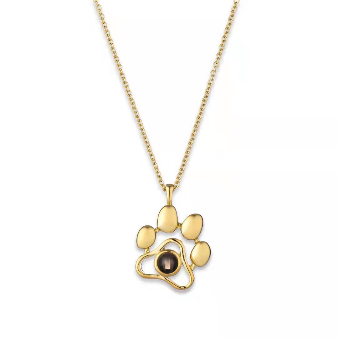 Projection Pendant Titanium Steel Necklace Dog Tag Paw Print – view 11