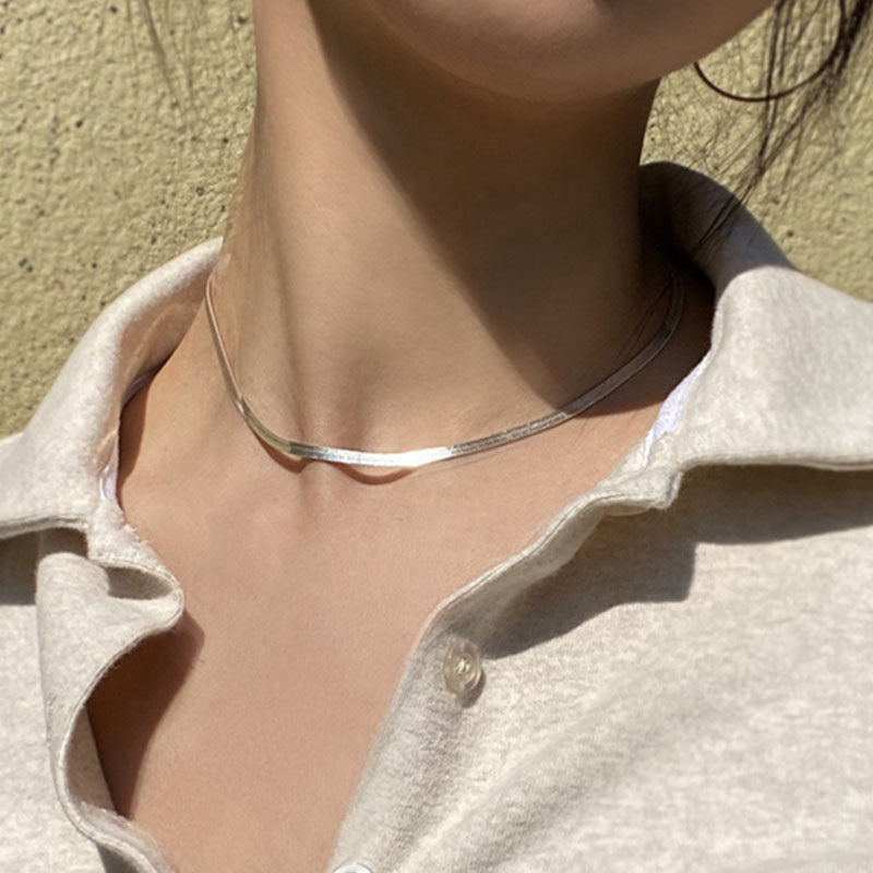Female 18K Gold Titanium Steel Snake Bone Chain Ins Wind Necklace Niche – view 5