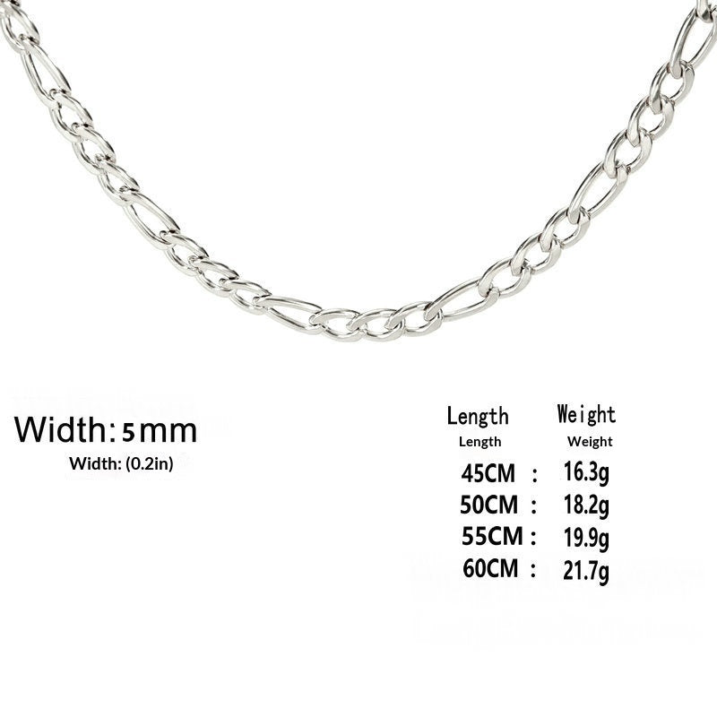 Extra-thick Stainless Steel Figaro Chain Mens Necklace – view 12