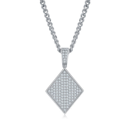 Moissanite diamond-shape pendant – no chain