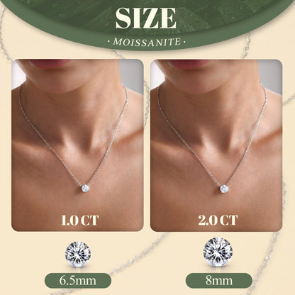Moissanite Layered Choker Necklace – 925 Silver, White Gold Plated – view 4
