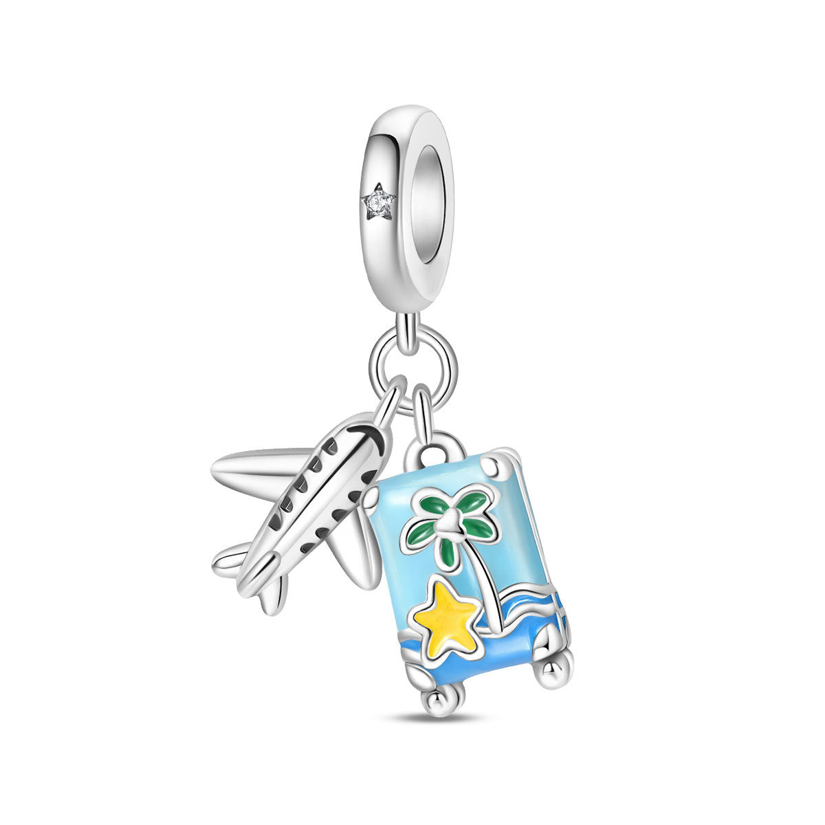 Airplane Suitcase World Travel DIY Bead Pendant Jewelry Accessory – view 14