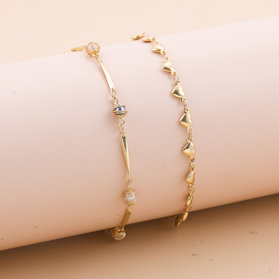 Bohemian-style Cross And Double-heart Multi-layer Anklet – view 12