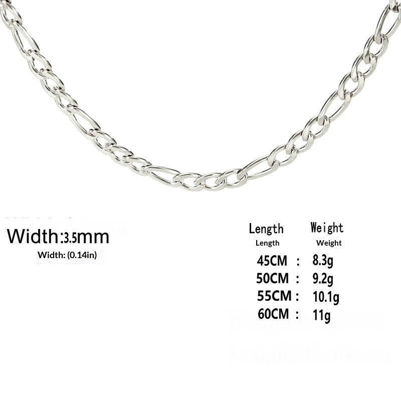 Extra-thick Stainless Steel Figaro Chain Mens Necklace – view 8