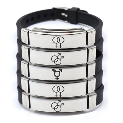 LGBT Pride Engraved ID Bracelet – Stainless Steel & Silicone