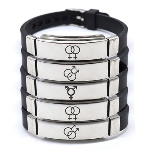 LGBT Pride Engraved ID Bracelet – Stainless Steel & Silicone