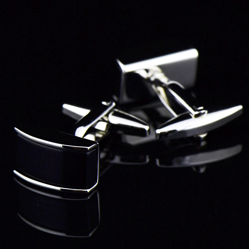 Curved Black Agate Cufflinks Cufflink – view 3