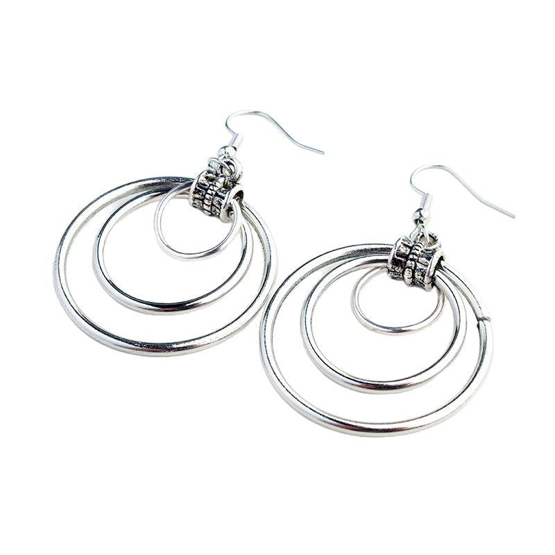 Gothic Ancient Tribe Triple Hoop Earrings – view 5