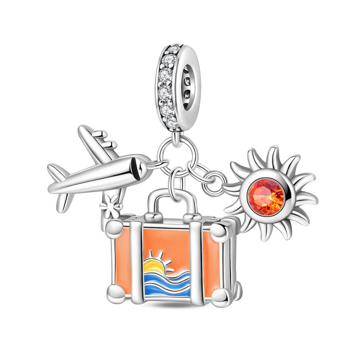 Airplane Suitcase World Travel DIY Bead Pendant Jewelry Accessory – view 8