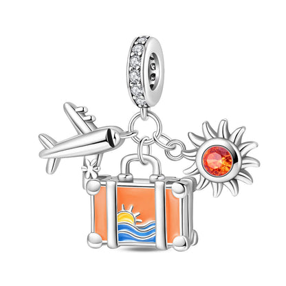 Airplane Suitcase World Travel DIY Bead Pendant Jewelry Accessory – view 8