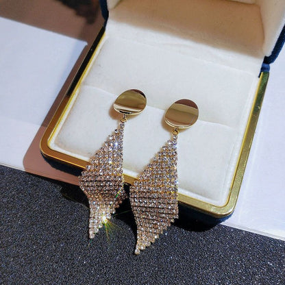 Rhinestone Pave Rhombus Statement Earrings – view 7