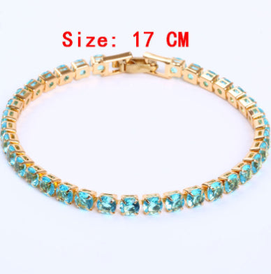 Cubic Zirconia Tennis Bracelet – Iced Out Crystal, Gold – view 10