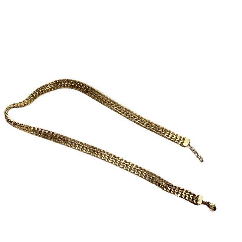 Thick Hemp Flower Chain Bracelet – 18K Gold Titanium Steel – view 6