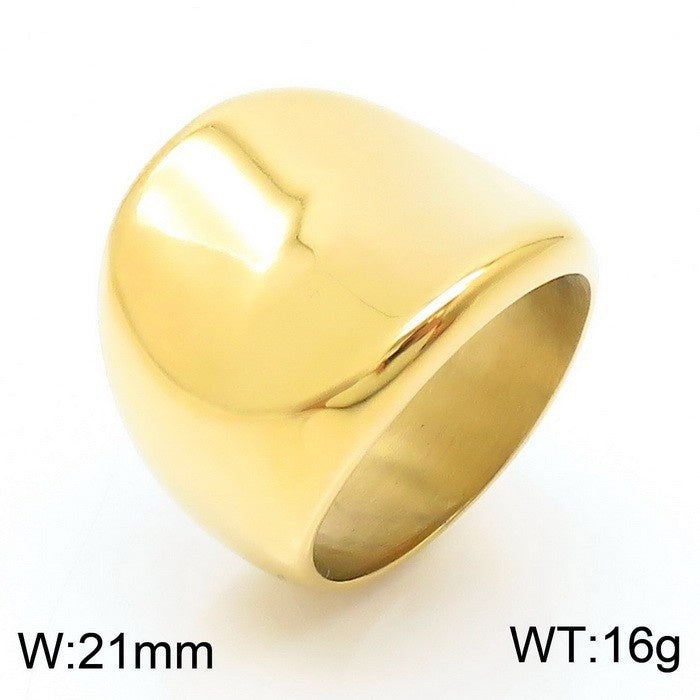 Exaggerated 18k Gold-plated Titanium Steel Ring For Men And Women – view 9