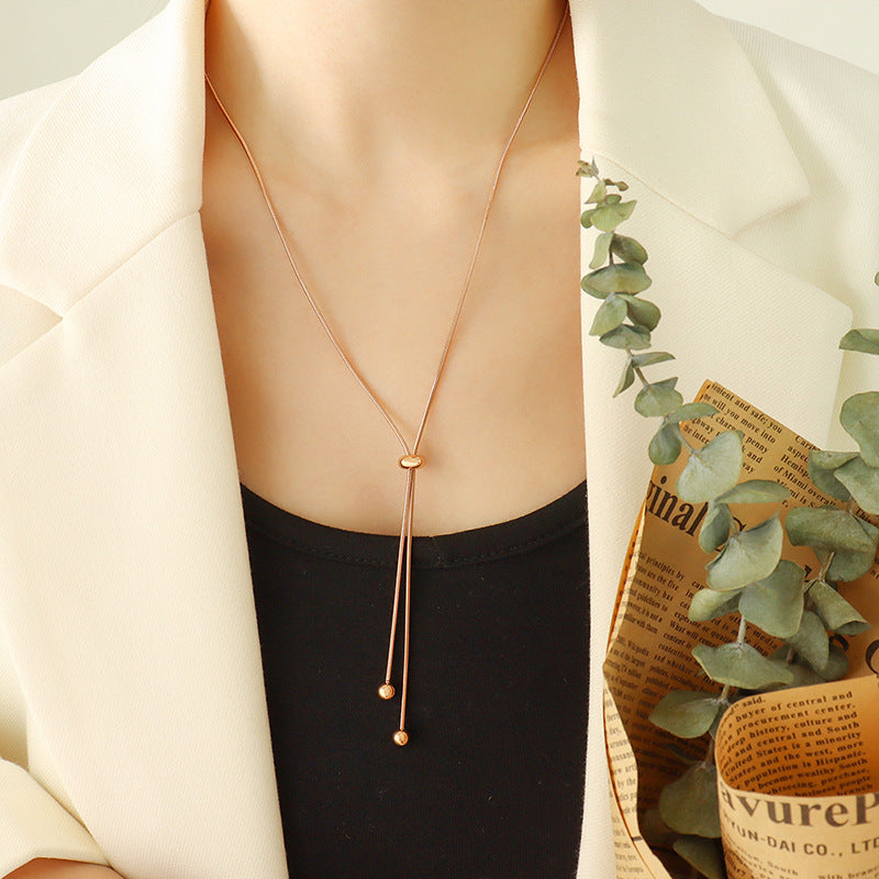 Women's Snake Chain Necklace & Bracelet Set – 18K Gold Titanium – view 6