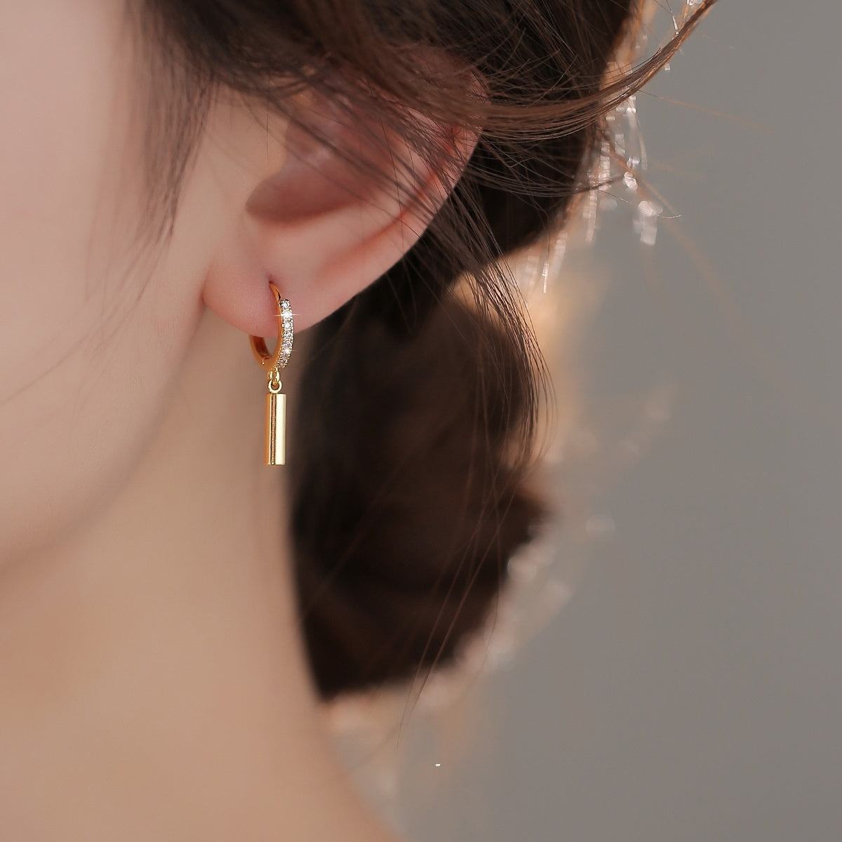 Cylindrical Geometric Niche Light-luxury Ear Clips – view 2