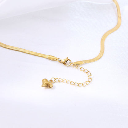 Female 18K Gold Titanium Steel Snake Bone Chain Necklace – view 3