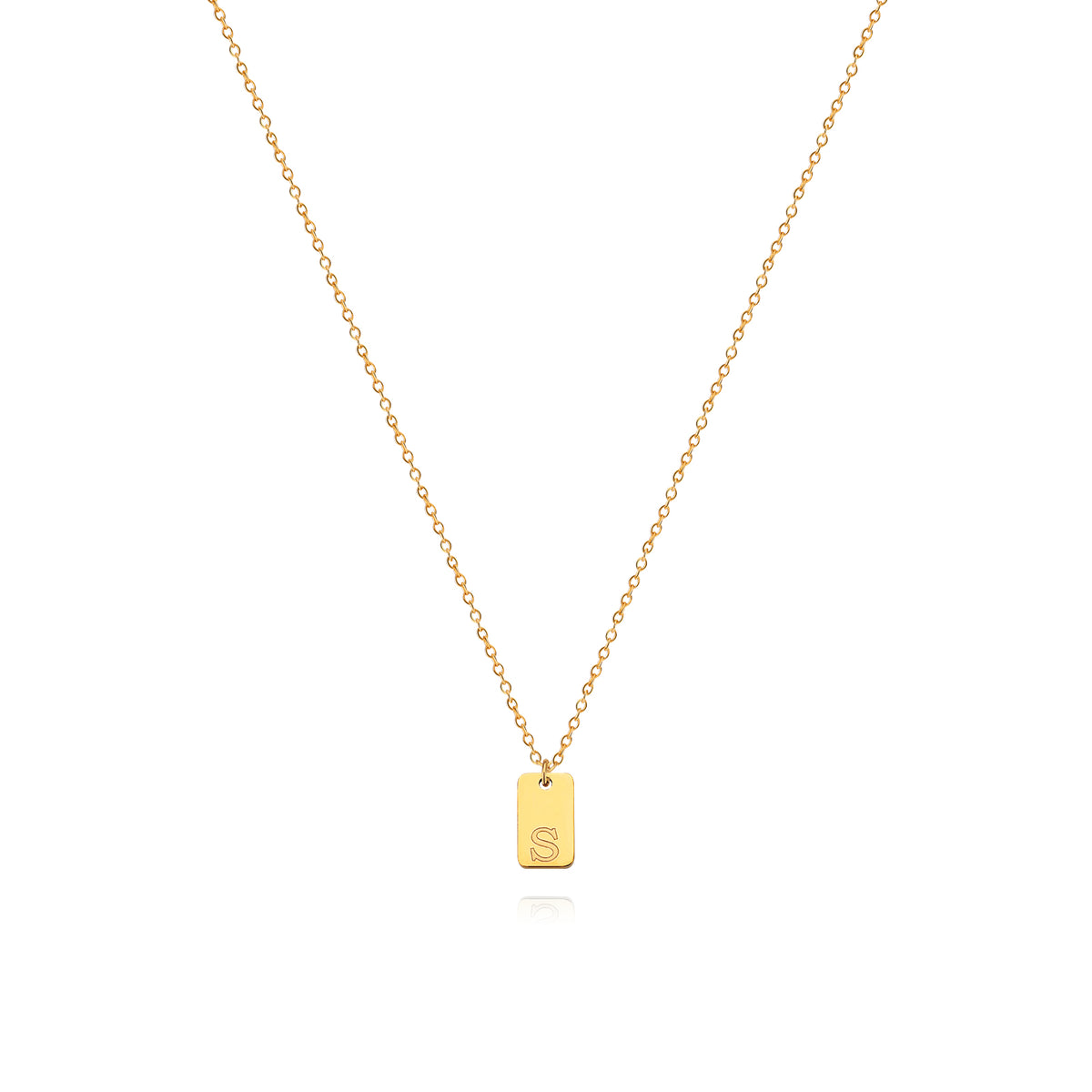 Stainless Steel Simple 26 Letter Tag Pendant Necklace – view 20