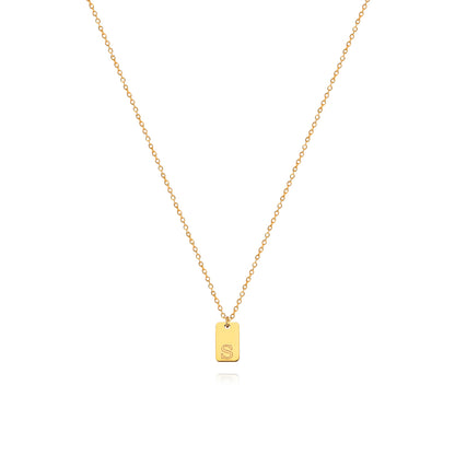 Stainless Steel Simple 26 Letter Tag Pendant Necklace – view 20